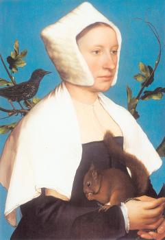 小漢斯 荷爾拜因 Portrait of a Lady with a Squirrel and a Starling